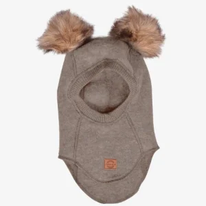 Mikk-Line ullbalaklava med pompom - Melange Denver