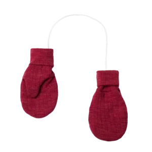 Joha övergångsvantar i ull - Fuchsia