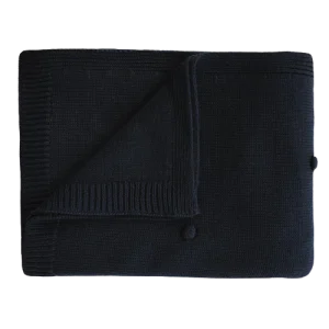 Mushie Babyfilt Ekologisk Bomull Mjuk Dark Navy 80x100 cm
