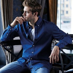 Twillskjorta – jeansmodell,  indigo, S-4XL, 995 kr