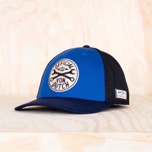 Von Dutch Semi Curved Trucker Cap Black/Blue
