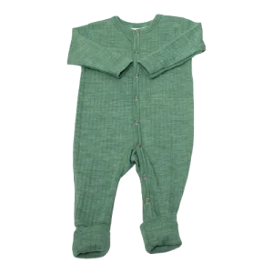 Joha pyjamas med ”magiska fötter” i ull - Grön