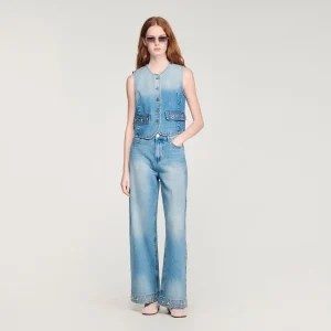 Jeans med raka ben och strass
