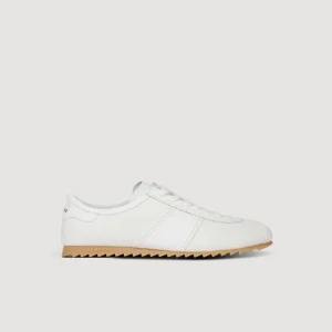 Låga sneakers i läder och mocka